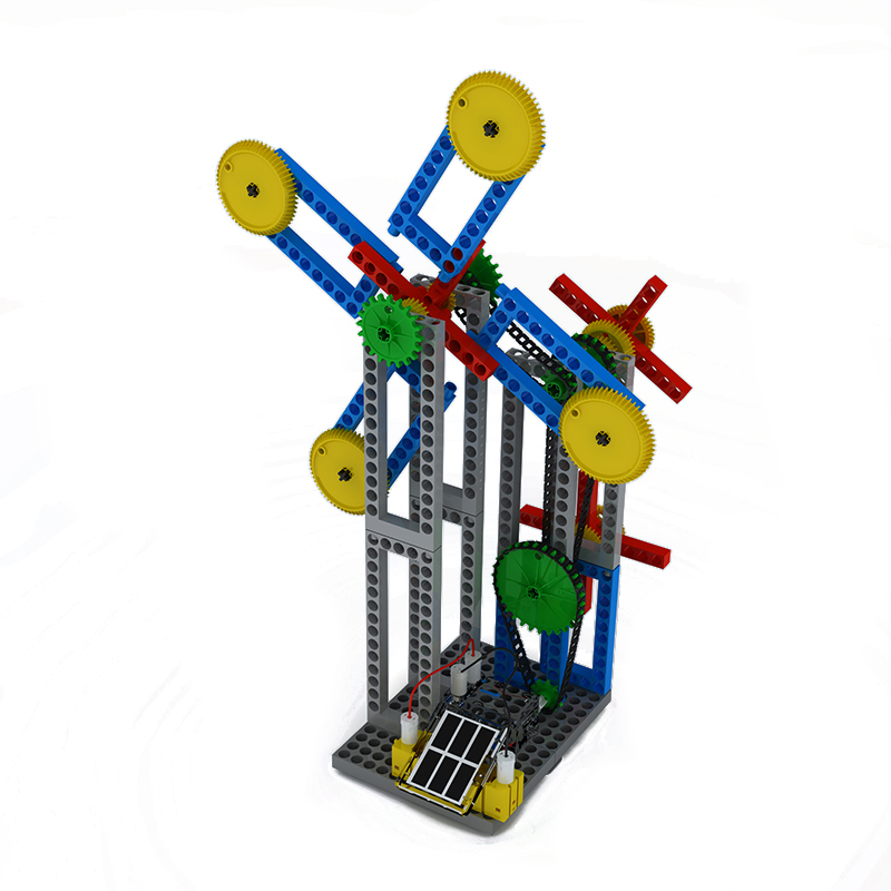 364PCS 12 models design educational diy kids solar toy for sale