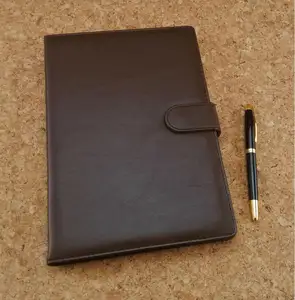 Agenda de luxe universel, organiseur avec fermeture à fond et porte-stylo