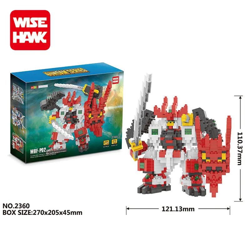 Kindergarten bloques pequeño OEM iblock bloque Gundam conjunto venta al por mayor robot de juguete