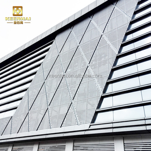 Grabado panel de muro cortina de corte por láser de aluminio perforado panel de fachada - Product Image 1
