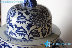 RYLU92 estremamente alto leone vernice floreale a mano in porcellana barattolo di zenzero con coperchio a <span class=keywords><strong>testa</strong></span> di leone pavimento vaso di fiori - Product Image 3