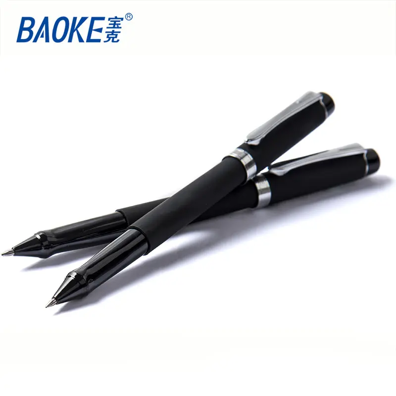 Negro plástico pluma de gel de escritura, 0.5mm recarga de lápiz óptico