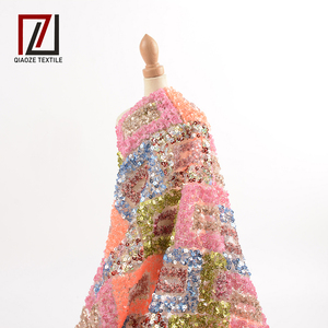 Hecho a medida alta calidad hermoso patrón cuadrado tejido bordado de lentejuelas - Product Image 1