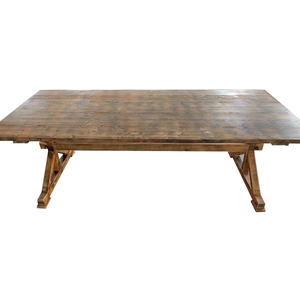 Tavolo da Pranzo Pieghevole in Legno Massello di Alta Qualità Stile Rustico per Uso Esterno e Ristoranti - Product Image 5