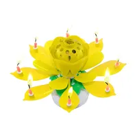 Vela mágica mais popular flor bolo lotus aniversário música
