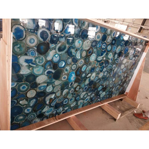 Intérieur décoration translucide semi précieux bleu agate <span class=keywords><strong>pierre</strong></span> <span class=keywords><strong>dalle</strong></span> - Product Image 1