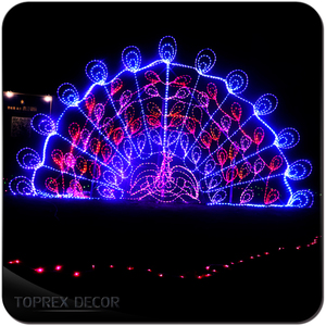Decorazioni Natalizie RGB Blu Bianco Bianco Caldo Illuminazione a LED Design Pavone Luci 3D con Cambio Colore IP65 - Product Image 5