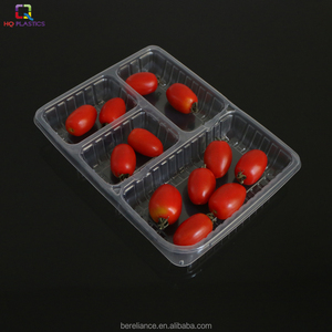 Bandeja de Plástico Desechable de Grado Alimenticio con Cuatro Compartimentos para Envasado de Alimentos, Lonchera de Plástico para Catering, Fiestas y Comida para Llevar - Product Image 1