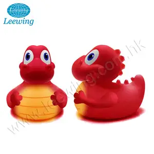 الجملة البلاستيك PVC الأحمر التنين ديناصور بطة من المطاط حمام الطفل لعبة