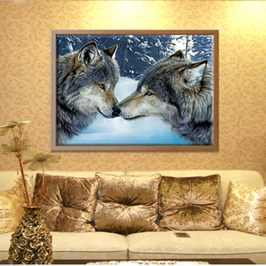 Dipinto Murale con Due Lupi a Prezzo Conveniente, Diamond Painting Completo per Decorazione - Product Image 2