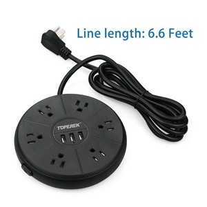 Travel Power Strip With <strong>Surge</strong> <strong>Protector</strong> Portable Charging 3 USB Electrical <strong>Socket</strong> for Home/Office/Business Trip/Hotels - Product Image 3