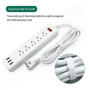 <span class=keywords><strong>Regleta</strong></span> de <span class=keywords><strong>Enchufes</strong></span> con 5 Tomas Estándar de EE. UU., 3 Puertos USB, Enchufe de Pared Multitoma, Extensión Eléctrica - Product Image 3