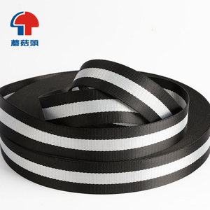 Cổ điển màu Đen/Trắng sọc Polyester Vải dây đeo 1.3 mét Độ dày Nylon thể thao vải băng trên bán - Product Image 4