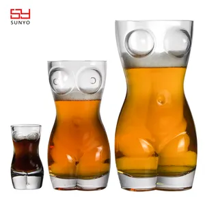 手工定制透明女性身体形状啤酒玻璃