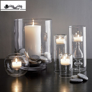 Bougeoirs en verre borosilicate transparent de conception Art déco personnalisés <span class=keywords><strong>vase</strong></span> de table pour bougies décoratives - Product Image 3