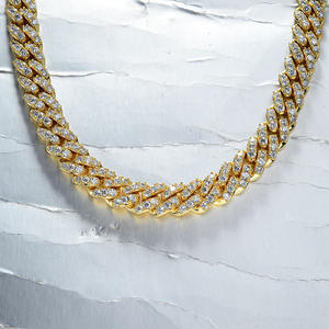 คิวบาเชื่อมโยงผู้ชายสร้อยข้อมือเย็นออกหน้าอกลงของไมอามี่คิวบา12มิลลิเมตรที่กำหนดเองทองเหลืองเพทายโซ่และการเชื่อมโยงกำไลทองเหลือง925เงิน - Product Image 3