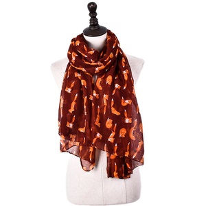 Chal de <span class=keywords><strong>Mujer</strong></span> con Diseño de Moda Cenrui, Estampado de Zorro, <span class=keywords><strong>Jersey</strong></span> de Viscosa - Product Image 3