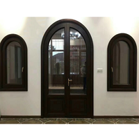 Taille de conception incurvée moderne personnalisée 2.0mm d'épaisseur porte de maison double modèle de porte à battant en aluminium
