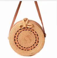 New DesignFashion Cheap Round Shape Summer Bohemian Weave Handbag Shoulder Straw Beach Bag