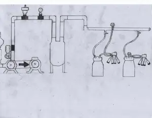 Kln fisso pipeline doppio vuoto latte di aspirazione macchina(mucca)