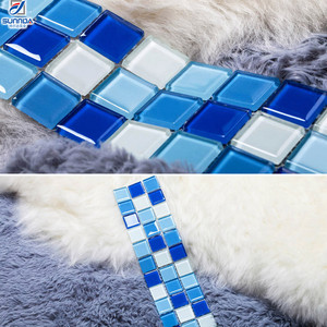 Chất lượng cao màu xanh pha lê thủy tinh Gạch <span class=keywords><strong>Mosaic</strong></span> cho hồ bơi nhà máy bán Gạch <span class=keywords><strong>Mosaic</strong></span> hình ảnh cho nhà bếp - Product Image 4