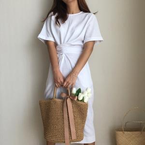 Abiti Estivi Vintage in <span class=keywords><strong>Lino</strong></span> <span class=keywords><strong>Bianco</strong></span> per Donne, Vestiti Casual Musulmani Femminili - Product Image 2