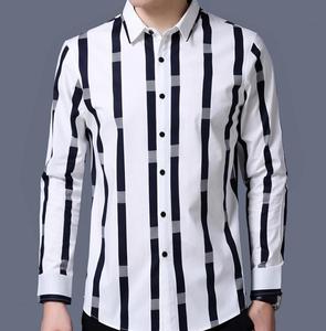 Nuovo di alta qualità in puro cotone manica lunga moda <span class=keywords><strong>Slim</strong></span> <span class=keywords><strong>Fit</strong></span> <span class=keywords><strong>camicia</strong></span> stampata per gli uomini - Product Image 5