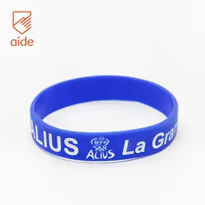 Pulseira de silicone comemorativa de 1 polegada, pulseira masculina de borracha com logo 3d