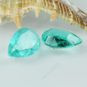 Neue Produktionen 10*13mm Birne Aquamarin Farbe Natürliche Risse Edelstein Imitation Aquamarin Lose Stein Für Ohrring Schmuck - Product Image 2