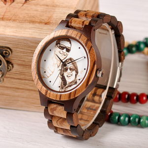 Orologio <span class=keywords><strong>in</strong></span> <span class=keywords><strong>Legno</strong></span> Personalizzabile OEM con Movimento al Quarzo Giapponese, Quadrante con Lancette <span class=keywords><strong>in</strong></span> Vetro, Logo Personalizzato Unisex - Product Image 2