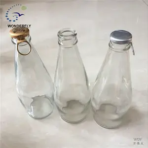 Bouteille transparente de 290ML avec anneau à traction, pour jus de lait, de type bouchon, bouteille en verre frais, à vendre, livraison gratuite