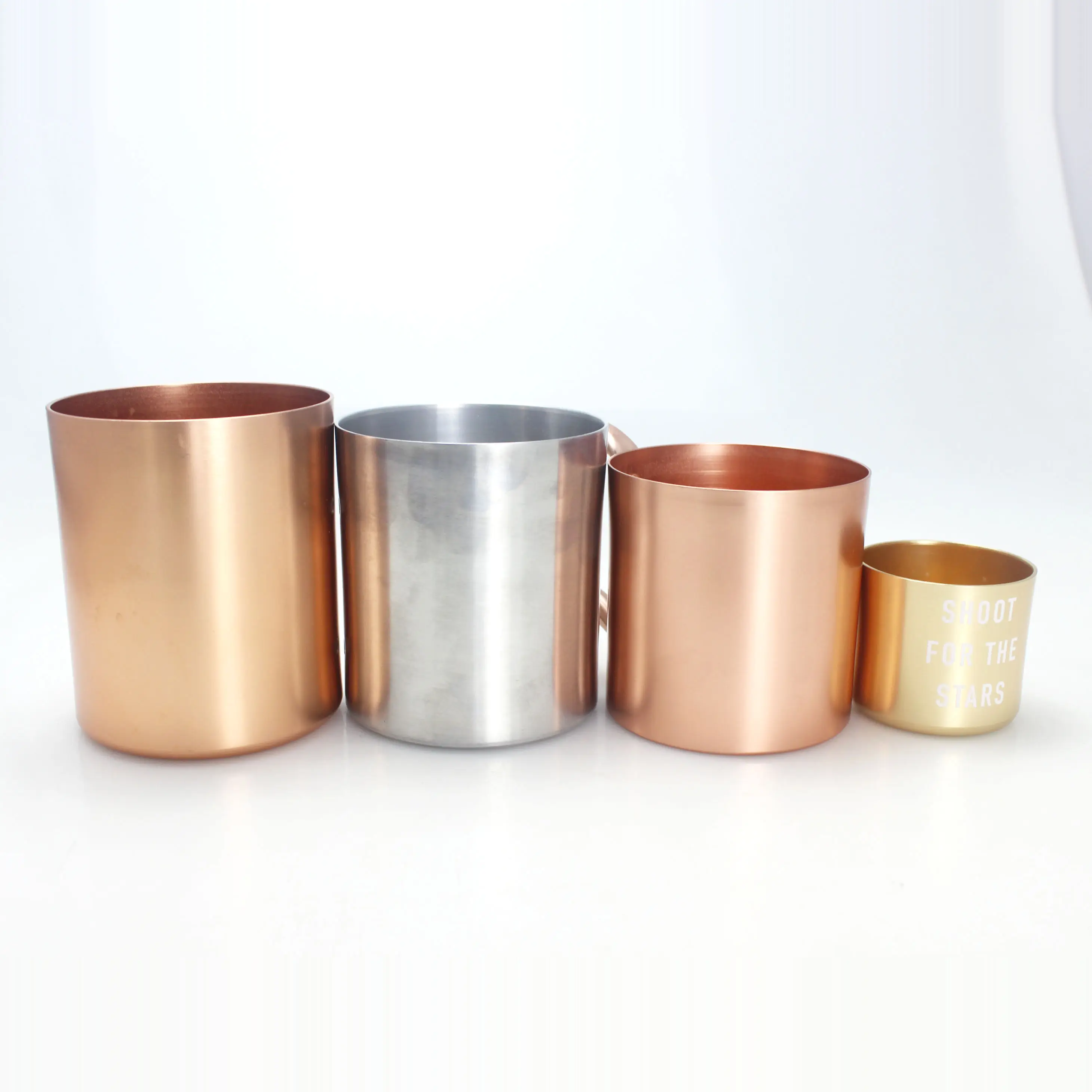 Rose gold erhitzt wiederverwendbare kupfer becher tassen metall kaffee becher mit maschine druck logo