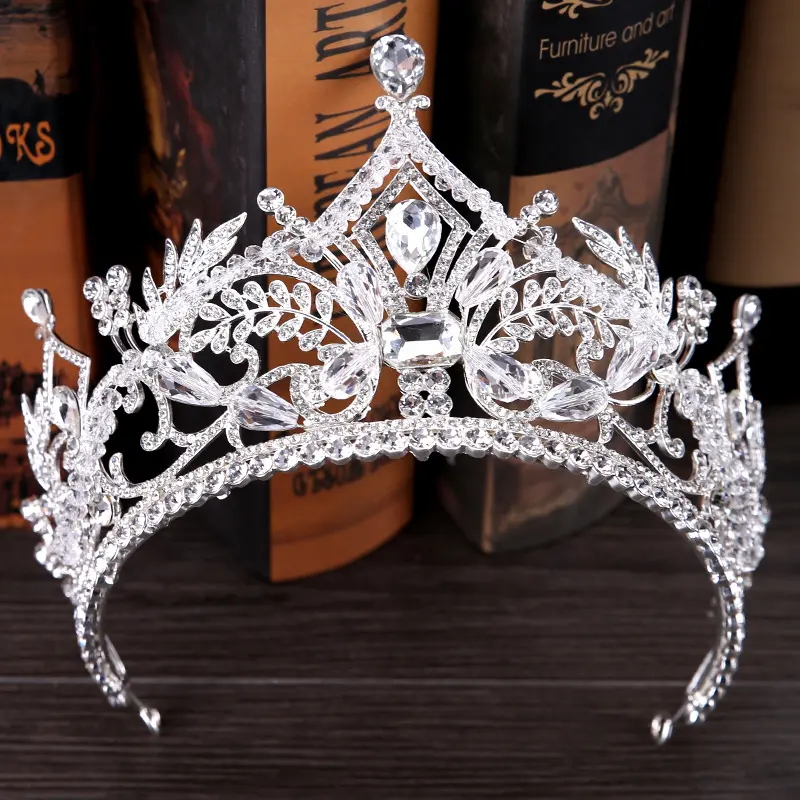 Silver Passion Crystal Tiara Wedding Bride Headpieces Crown