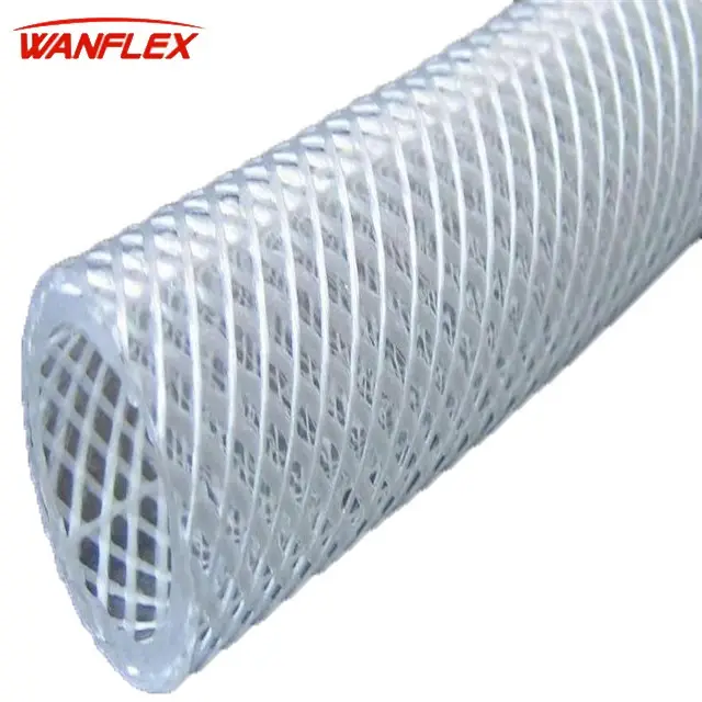 Flexible 19 mm pvc fiber reinforcd net hose / clear fiber reinforced plastic hose