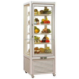 Vitrina Refrigerada <span class=keywords><strong>de</strong></span> 4 Lados con <span class=keywords><strong>Vidrio</strong></span> <span class=keywords><strong>de</strong></span> Guangzhou Snowland / Exhibidor Refrigerado Giratorio / Vitrina Giratoria para Pasteles - Product Image 6