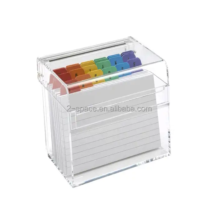कस्टम रंगीन टैब एक्रिलिक सूचकांक पैकेजिंग बॉक्स व्यवसाय कार्ड के लिए