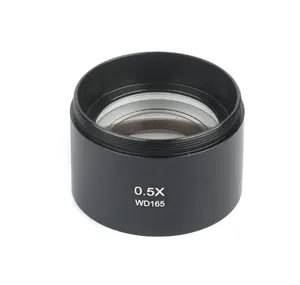 WD165 0.5X 0.7X 1.0X 2.0X 보조 개체 렌즈 현미경 카메라 렌즈 Trinocular 스테레오 줌 현미경 Barlow 유리 렌즈