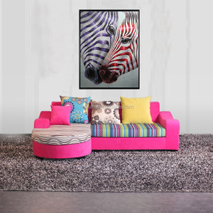 Ucuz fiyat müze kalite el yapımı renkli <span class=keywords><strong>Zebra</strong></span> yağlıboya tuval üzerine iki Zebras birlikte yaslanmış hayvan duvar resmi - Product Image 4