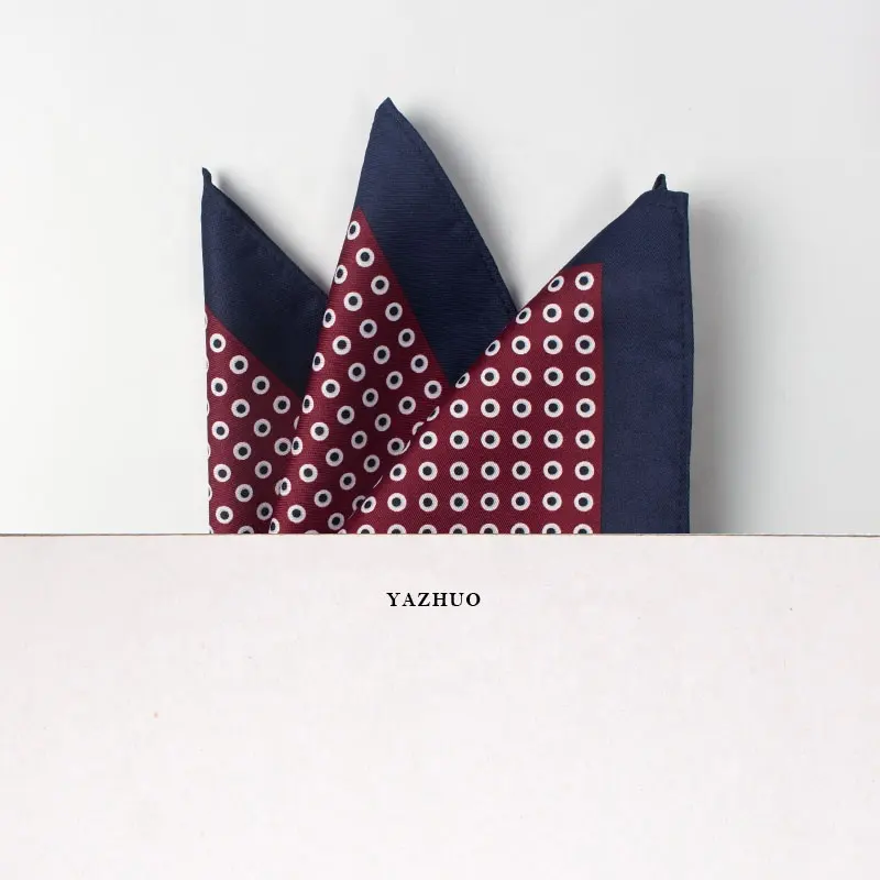 Cheap but Top Quality Dot Silk Handkerchief 100% Polyester Wholesale Pocket Square