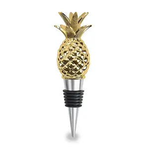 Wholesale metal stainless steel champagne bottle stopper pineapple wine stopper for wine bottles