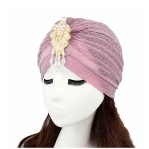 设计您自己的时尚阿拉伯女式手巾帽女士珠饰穆斯林头巾