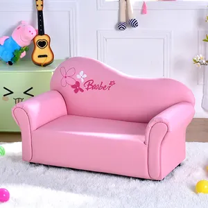2 Seat Pink Girl Baby Sofa PVC Sofa Kids Bedroom Furniture Waterproof Dirt Resistant Cute Pattern Kids Sofa