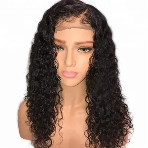 Nep Hoofdhuid Zwarte Vrouwen Water Wave HD Kant Cuticula Uitgelijnd Braziliaanse 100% Virgin Human Hair Lace Front Pruik