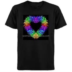 Hart Equalizer Knipperende Led T-shirt Led Illuminating Panel T-shirt