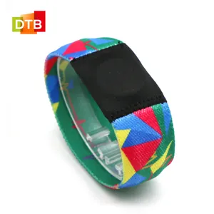 Cheap Price DTB Custom Printing Woven NFC Elastic Wristbands Hot Sale