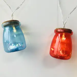 China LED Multi Mason Jar Outdoor Light Wedding Party Decorative Fairy Crock Plastic Jelly Bottle Lights String For Home Wall