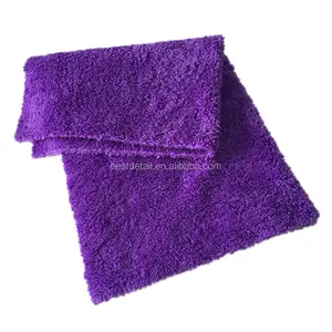 Mor yumuşak temizleme bezi peluş 16x16 350 gsm Edgeless mikrofiber havlu araba için oto detaylandırma parlatma kurutma yıkama parlatıcı