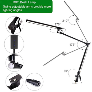 12W Lange Uitschuifbare Armklem Led Architect Bureaulamp Flexibele Lamp Voor Kantoor Schoonheid Nagelstudie - Product Image 3