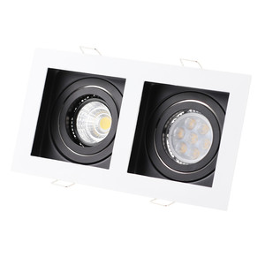Spot lumineux led encastrable pour <span class=keywords><strong>le</strong></span> plafond, avec Double trou réglable, éclairage d'intérieur, luminaire de plafond, livraison gratuite en chine, GU10 - Product Image 1