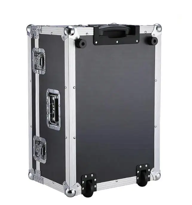 Heavy-duty hardware y de madera ABS Material de aluminio de la caja de vuelo con espuma y ruedas